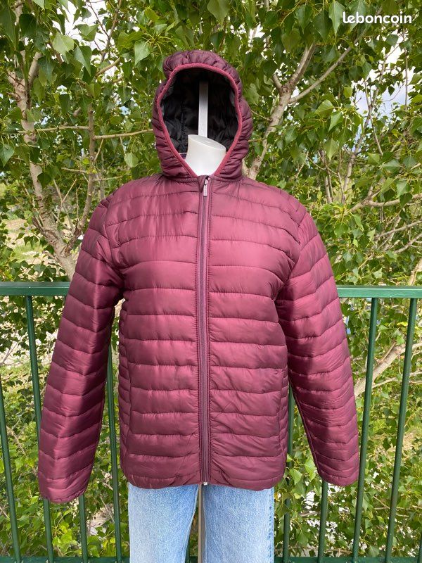 Doudoune à capuche mauve spécial grande taille XL Vêtements