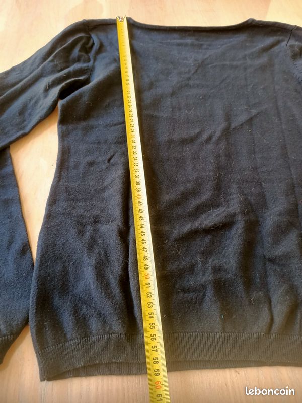 Pull Noir Doux Anna Karel Acrylique – Taille 42 – Occasion En Très Bon état – Col Rond Manches Longues