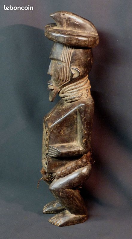 Art Africain grande statuette de sorcier téké congo 49cm diversité matériaux afrique (image 6)