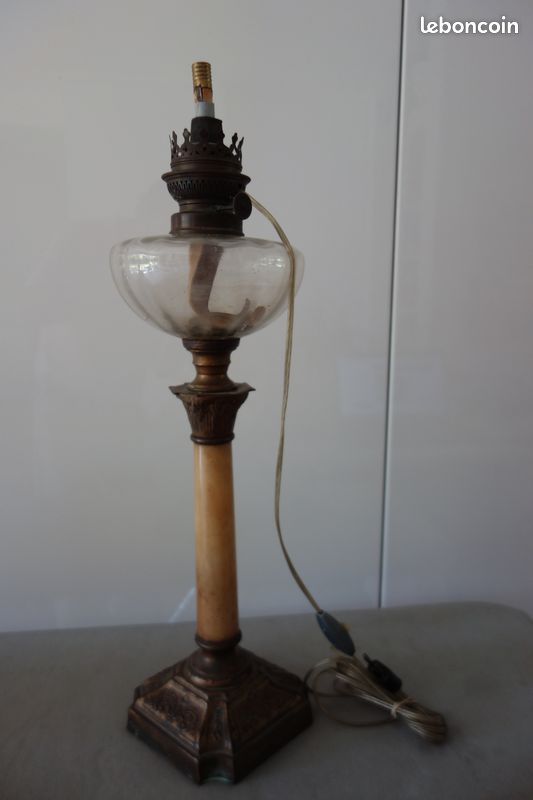 Ancienne Lampe à pétrole avec branchement électrique (image 3)