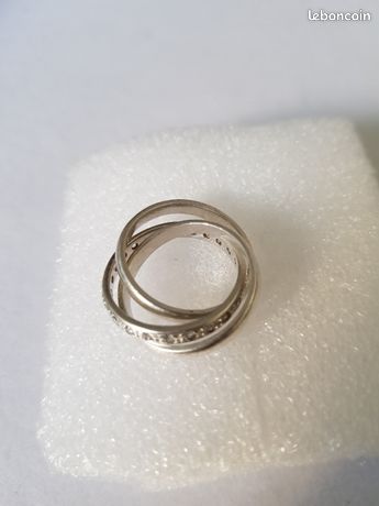 Bague Argent Massif Bague Chevalière Agatha En Argent Massif Avec Zircon Blanc - Taille 56/57, Occasion Chopard Bague