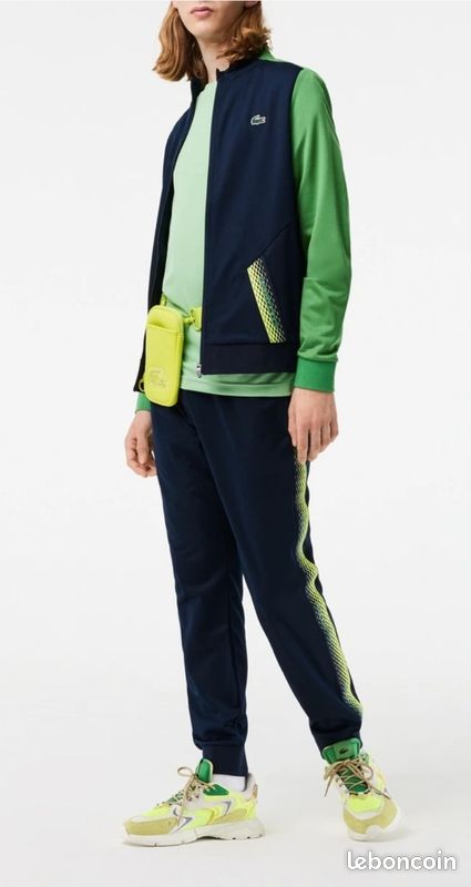 Ensemble Survêtement Lacoste Marine et Vert T. L/XL - Neuf (image 2)