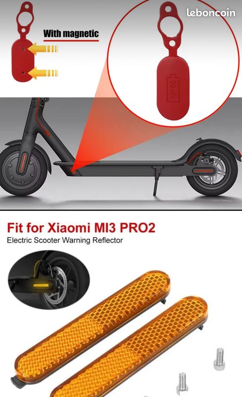 Cache connecteur de charge et reflecteur arrière trottinette électrique Xiaomi (image 2)