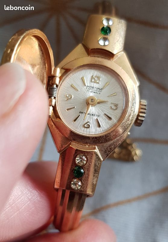 Montre De Plongée Vintage Mortima 17 Rubis - Mécanique à Remontage Manuel - Boîtier Acier Inox Argenté, Bracelet Noir - Style Plongeur étanche