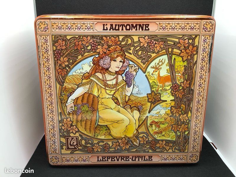 NOTIQUE Boîte En Métal Style Nostalgique Alfons Mucha - Luna - Boîte à Biscuits & Rangement Décorative