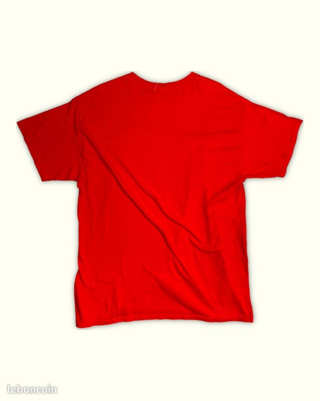 T-shirt Homme Unbranded Rouge/Blanc Coton Très bon état Regular Col rond (image 2)