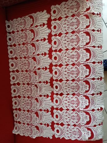Lot De Voilage Et Rideaux Vintage En Macramé – Blanc, Style Bohème
