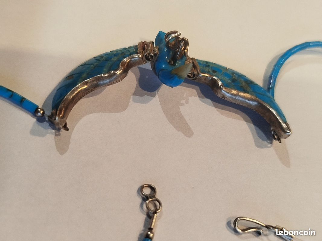 Magnifique Collier Turquoise Argenté 925 – Pendentif Goutte, Idéal Pour Un Look Naturel Et élégant
