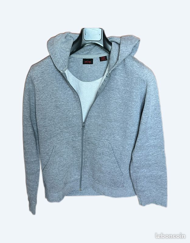 Pull à Capuche Zara Garçon 10 Ans – Gris, Zippé, Coton, état Bon (léger Bouloches)