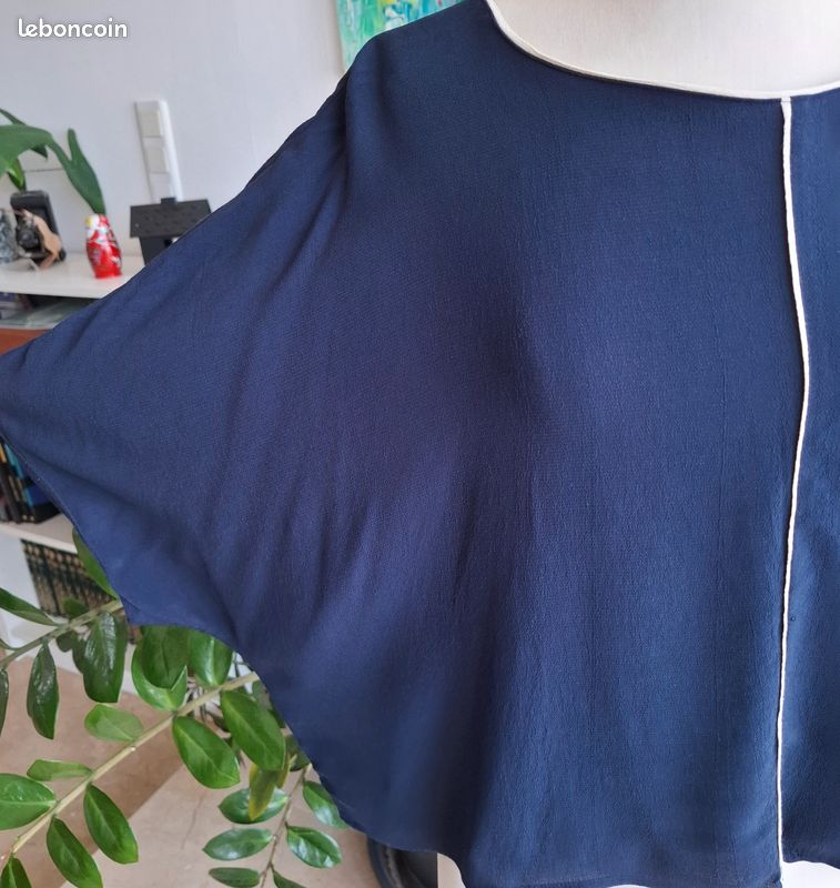 Magnifique blouse kimono marine Zara taille 40-42 (image 3)