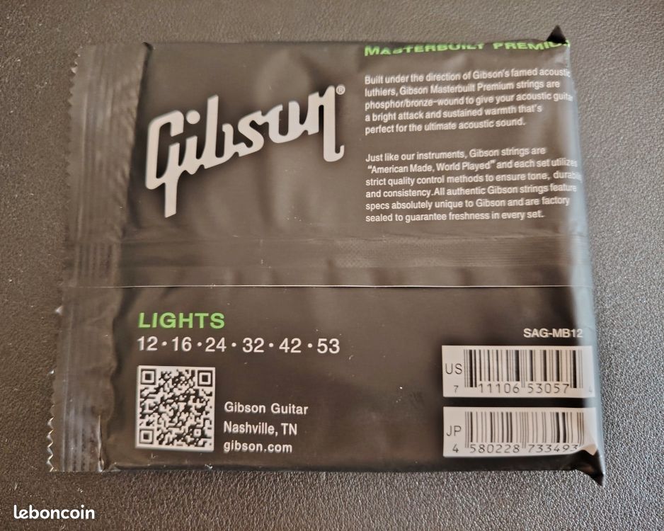 Cordes guitare Folk Gibson Light (12-53) (image 2)