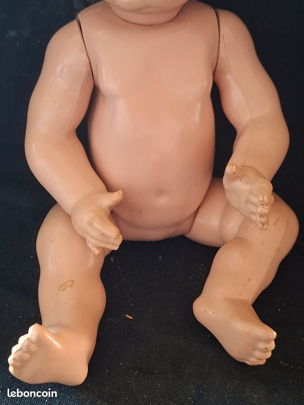 Beau baigneur celluloid blanc petitcollin ? 35 cm (image 5)