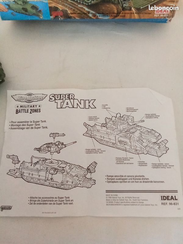 Super TANK Ideal Réf 96-831 + 5 Micro Machines Guerre + 7 Micro Militaires