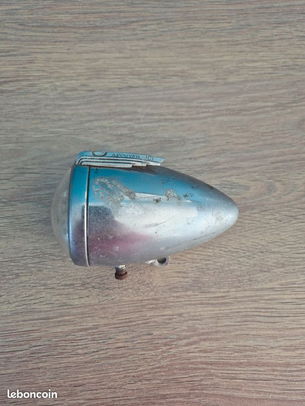 Phare Avant Vélo Ville RADIOS – Feu Acier Argenté, Fabrication Française, Occasion