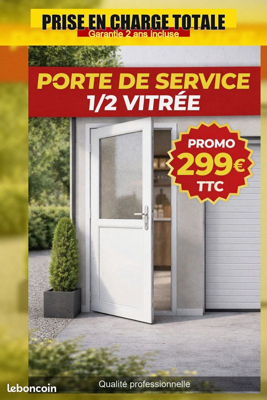 Porte de service 1/2 vitrée (image 1)