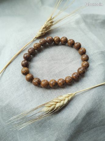 Bracelet Perles Naturelles Jaspe Coquille 8mm Véritable - Lithothérapie - Neuf Avec étiquette