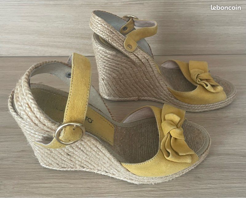 Espadrille Compensée Espadrilles Jaune Moutarde SANDALES TYPE