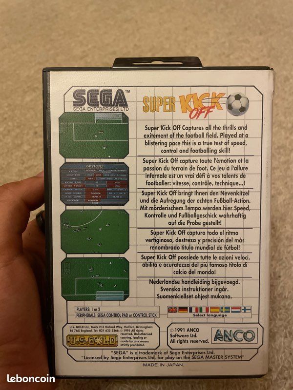 Sega Master System - Super Kick Off Us Gold (image 2)