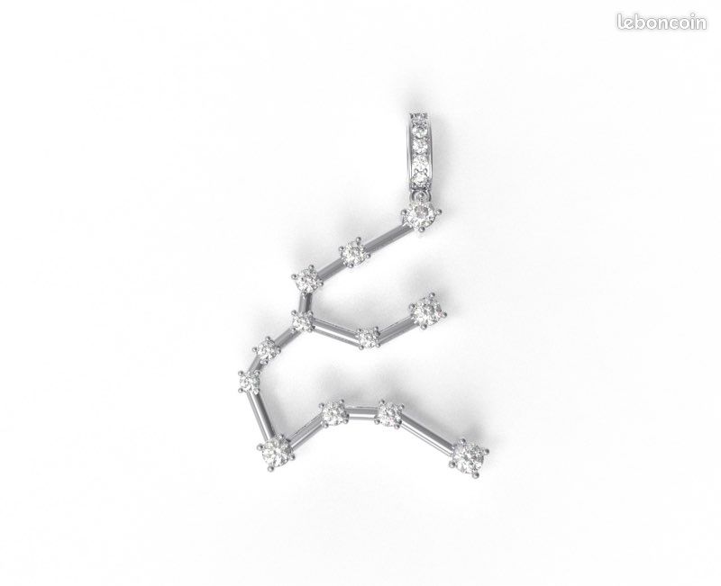 Pendentif constellation verseau or et diamants (image 2)