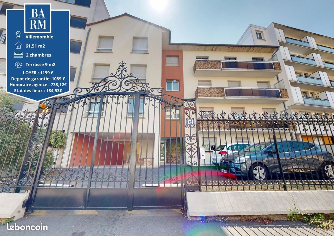 Appartement 3 pièces 62 m² · à Villemomble · 62 m² · 1 199 €/mois