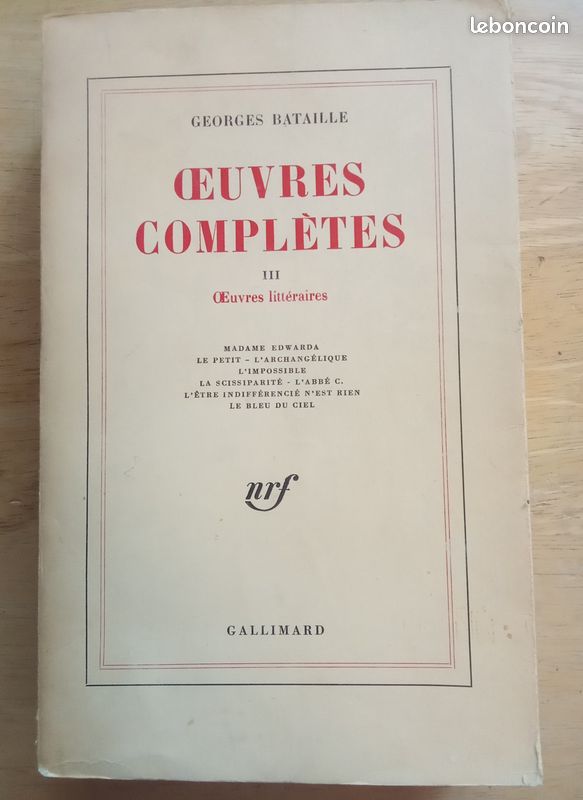 Georges Bataille, Oeuvres complètes III (image 1)