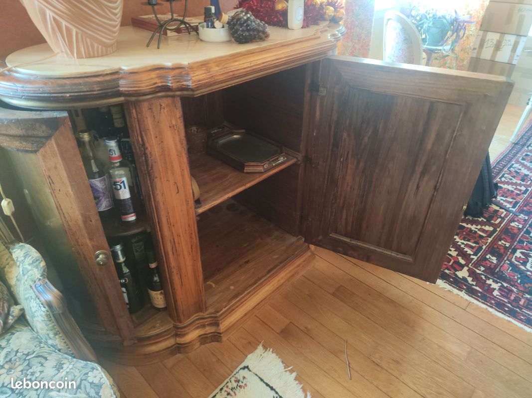 Buffet Vintage avec plateau en marbre (image 2)