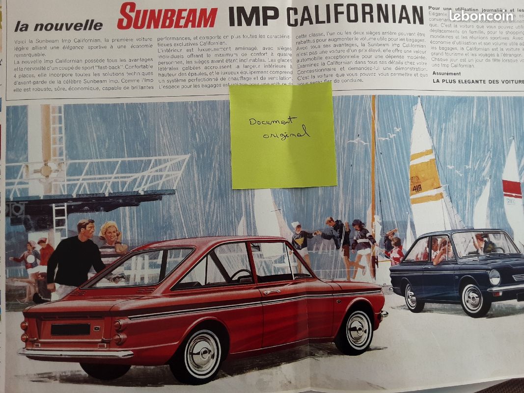 Catalogue d'époque Sunbeam IMP Californian (image 2)