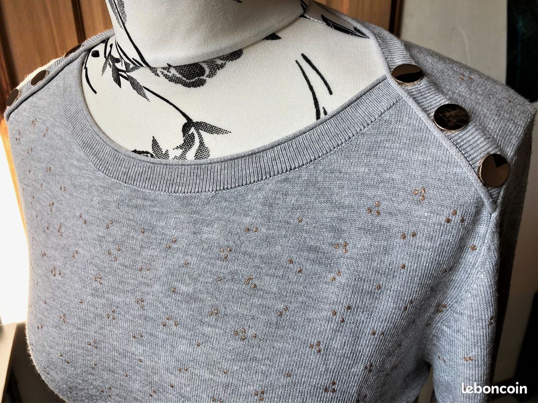 Sessùn - Sweat Chebbi Coton Moucheté - Noir Sessùn - Sweat Chebbi Coton Moucheté - Noir