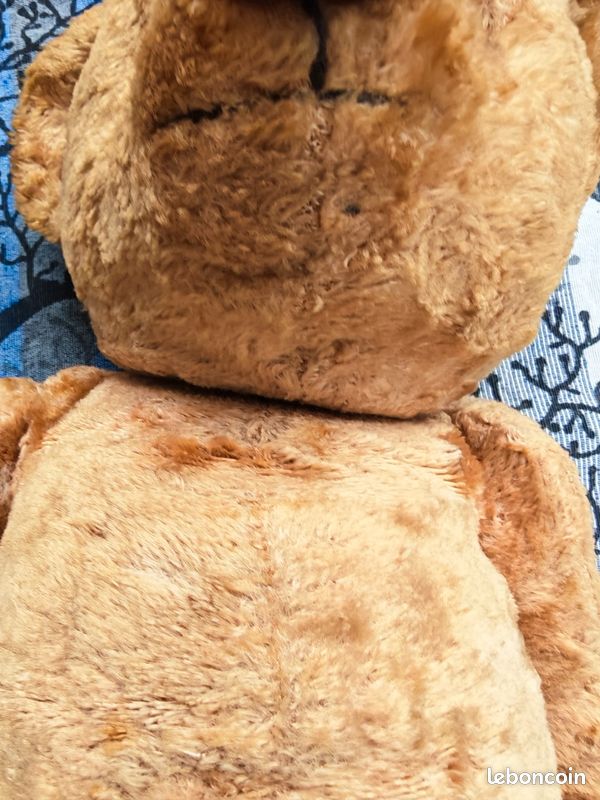 Vieux Ours En Peluche 40 Cm - Rembourrage Paille De Bois - Années 1950 - Vintage