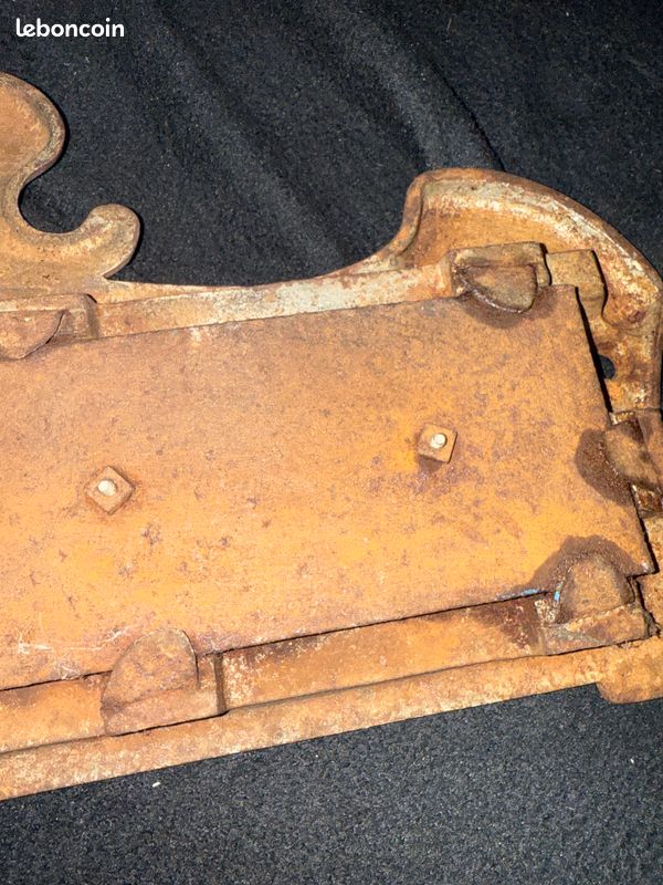 Ancien écran de cheminée Art Nouveau - Fonte et Carreaux Céramique (image 6)