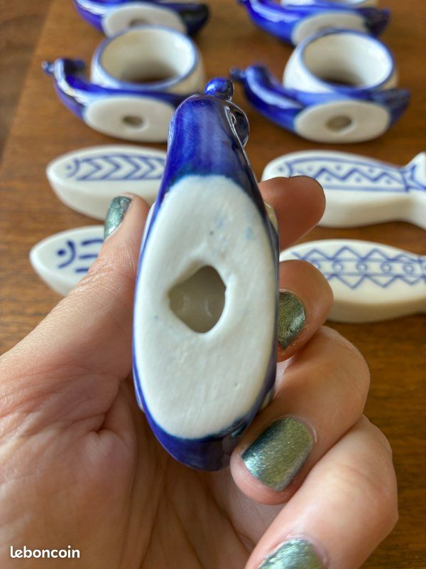 Porte couteaux poissons et range serviettes escargots en porcelaine vintage (image 6)