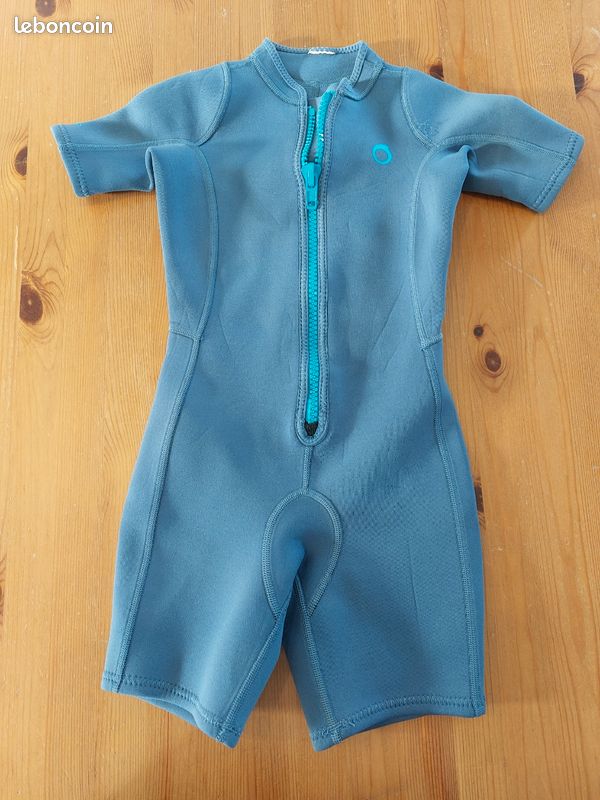 Combinaison néoprène shorty enfant Nabaiji - Bleu - 61 cm (image 1)