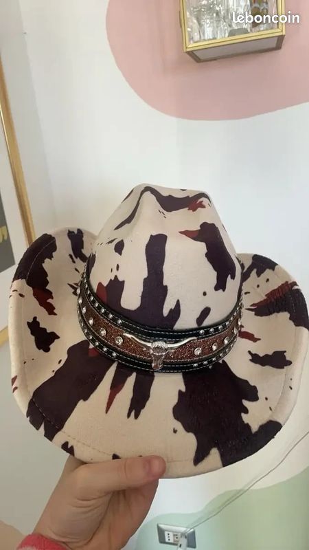 Nouveau Chapeau De Cowgirl Cowboy Pour Hommes, Chapeau De Jazz Occidental Avec Tête De Taureau (couleur : Naturel, Taille : 58-59 Cm