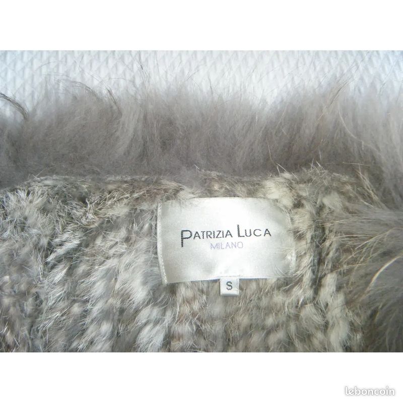 Patrizia Luca joli gilet fourrure lapin gris TS (image 4)