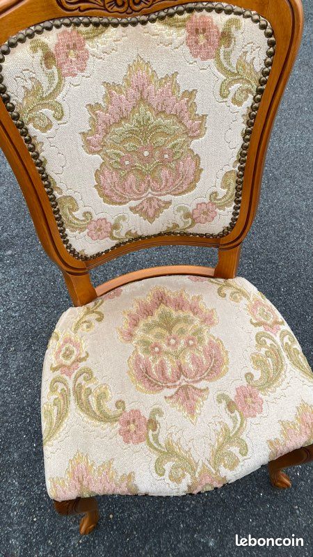 6 Chaises merisier massif capitonnées (image 2)