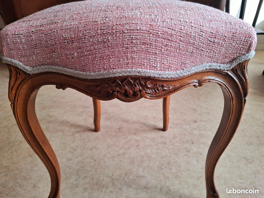 Paire de chaises de chambre de style Louis XV, entièrement restaurées (image 7)