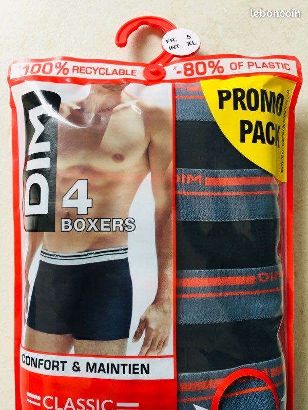 ATHENA Lot de 4 Boxers Homme Coton BASIC2 Noir