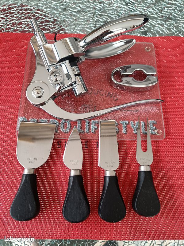 Coffret dégustation tire bouchon et couteaux fromage (image 5)