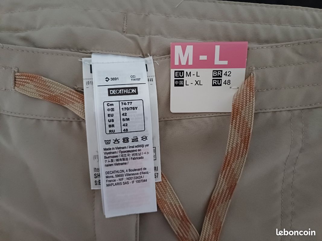 Short beige " Quechua " ~ T.42 (image 4)
