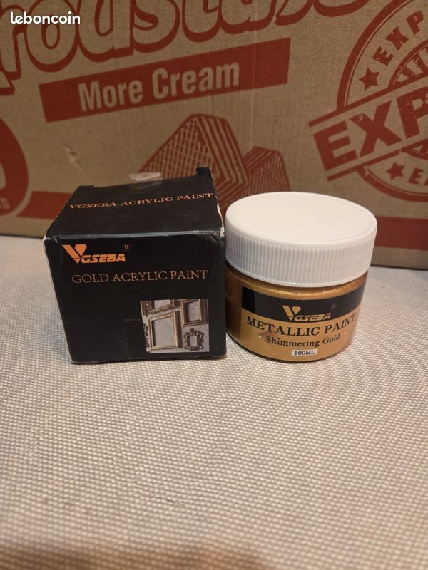 Peinture acrylique métallique dorée Vgseba (100 ml) Neuve (image 1)