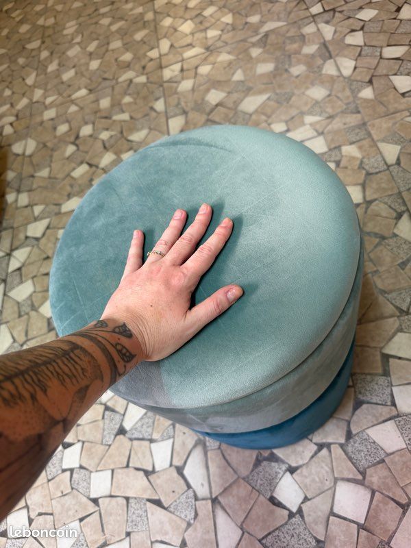 Tabouret rangement bleu (image 3)
