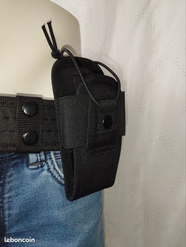 Porte radio tactique noir molle talkie walkie téléphone (image 2)