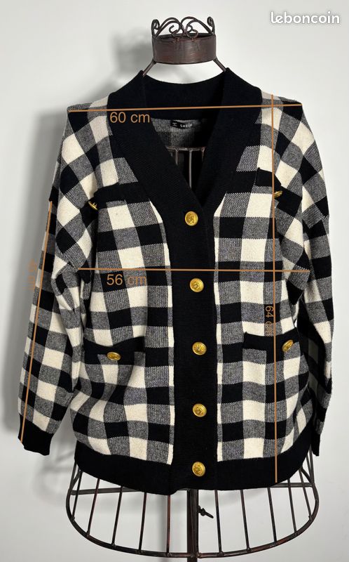 Veste/pull a carreaux shein - taille M (image 2)