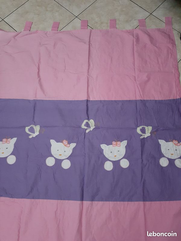 2 rideaux doublé enfant coton 160 x 130 cm (image 1)