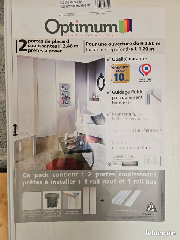 Porte de placard coulissant neuve (image 2)