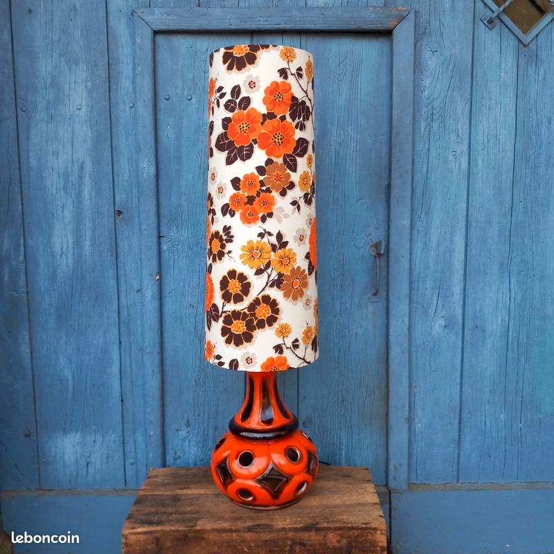 Abat jour de fleurs antiques - France