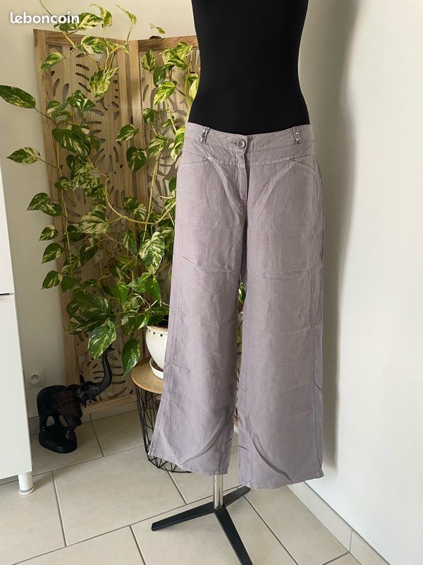 Pantalon Gris JACQUELINE RIU T 42
