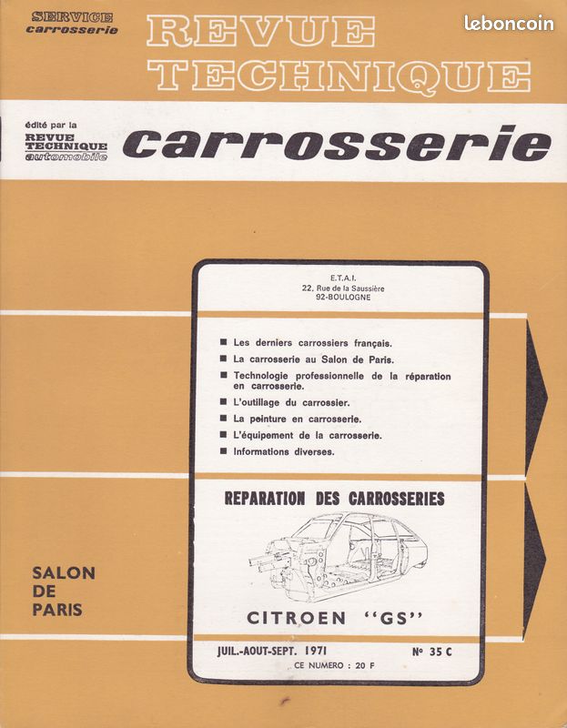 Revue technique carrosserie Citroën GS (image 1)
