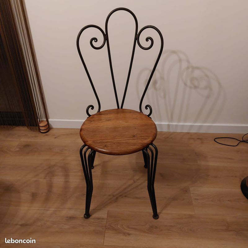 4 chaises en fer forgé & bois (image 2)