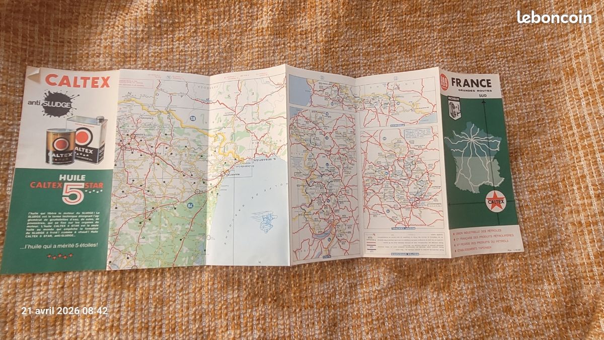 Carte michelin de France sud carte vintage 1961 Caltex Michelin 999 (image 3)